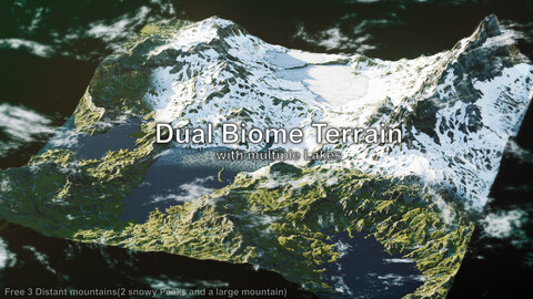 Dual Biome Terrain with multiple Lakes (3 extra Mountain Terrains)