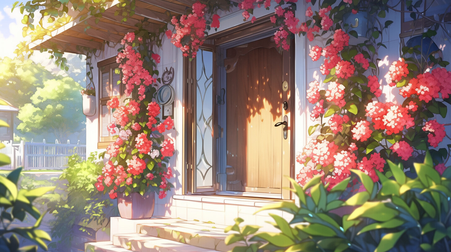 Florest and Garden, Background, Anime Background, Anime Scenery