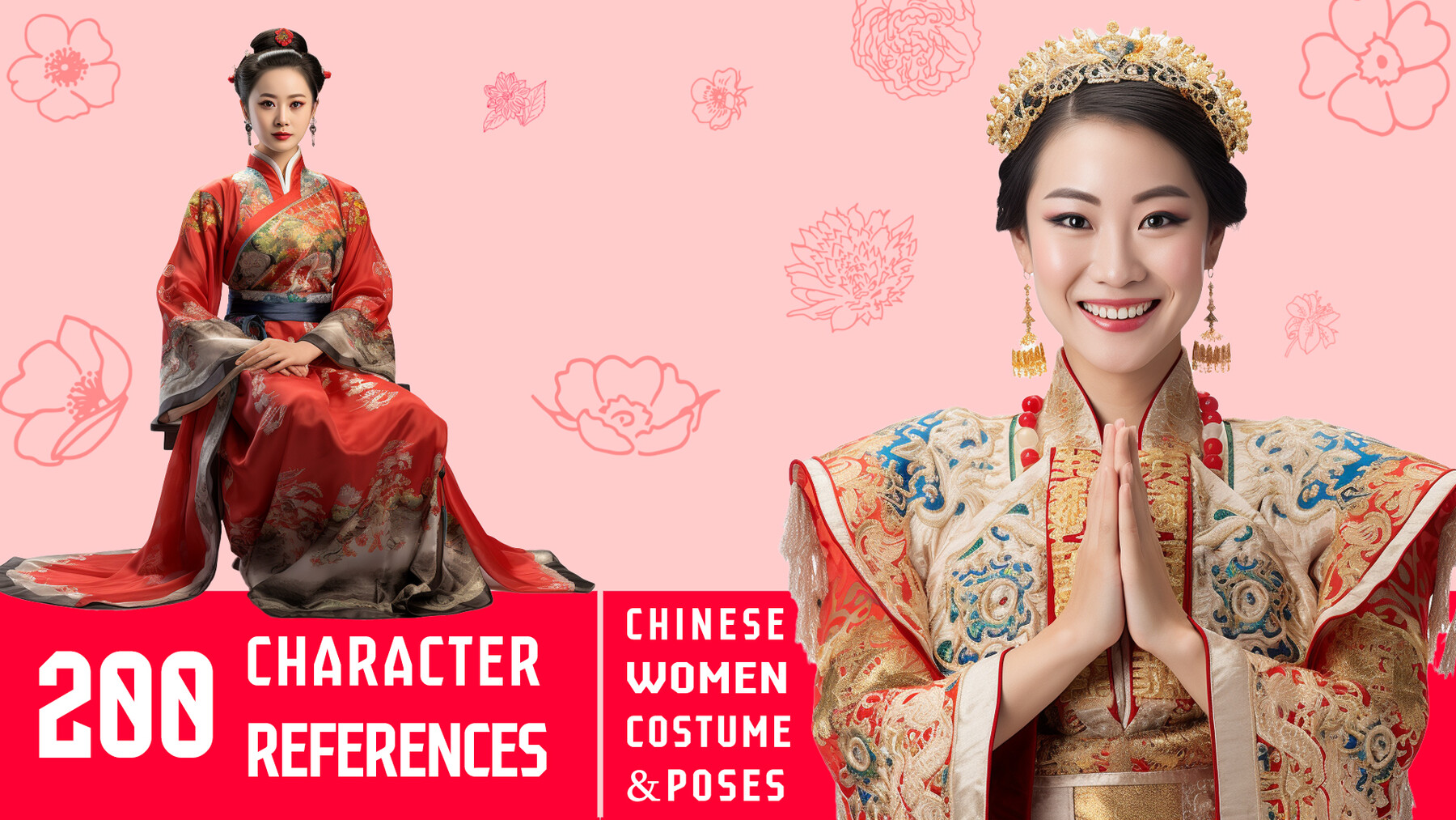 ArtStation - 200 Chinese Traditional women Costume & poses-Character ...
