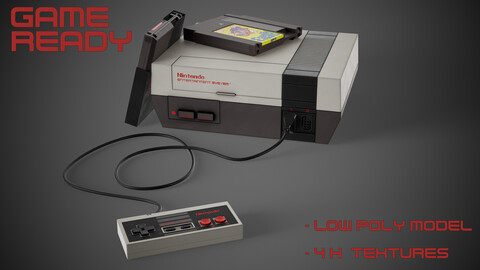 NES - Nintendo Entertainment System - GameReady - 4k textures - LowPoly