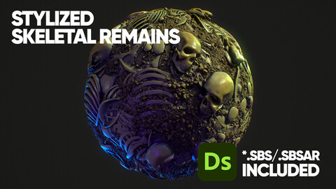 Stylized Skeletal Remains Material