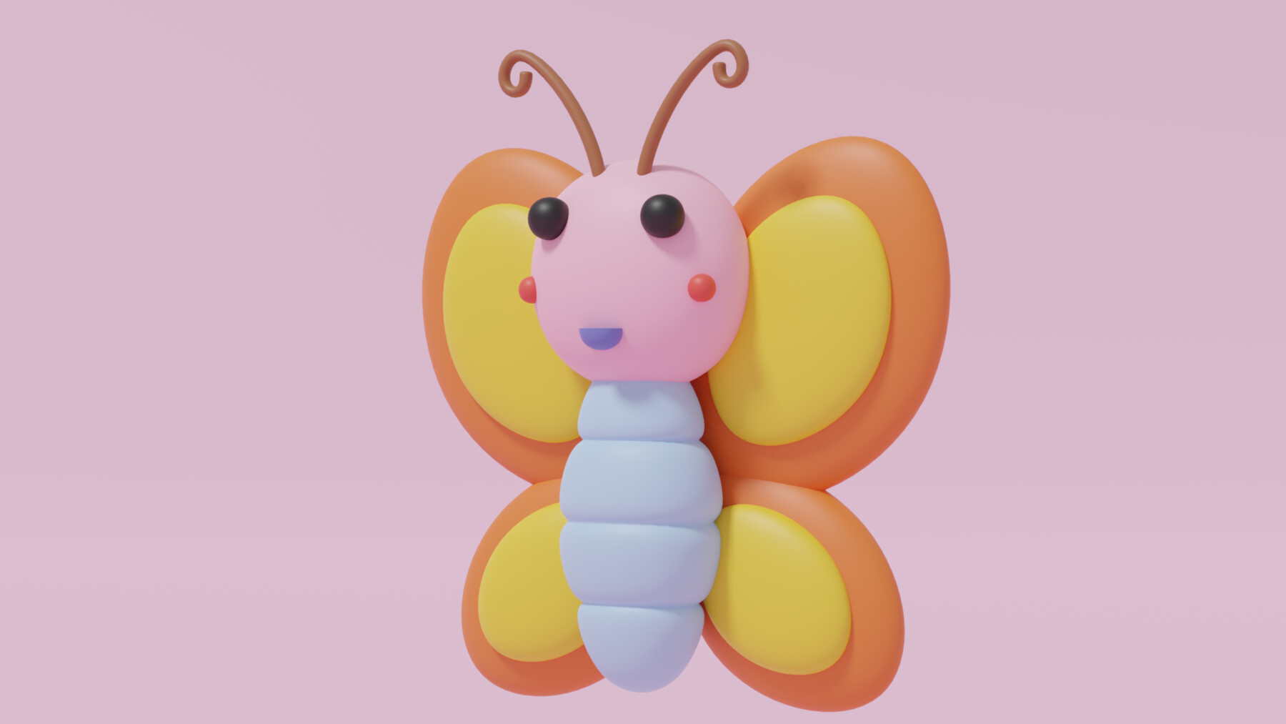 ArtStation - Cartoon Cute Butterfly 1 3D model | Resources