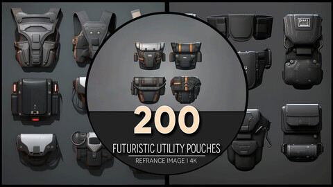 Futuristic Utility pouches 4K Reference/Concept Images