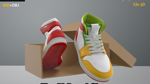 High-top sneakers_Acc__Clo3d, Marvelous designer_OBJ or FBX(if needed)