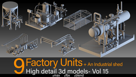 9- Factory units + An industrial shed