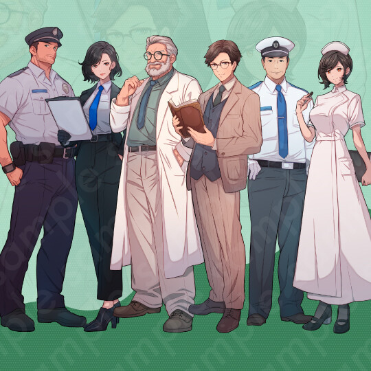 ArtStation - 6-Character Professional Mob Set: Doctor, Nurse, Teacher ...