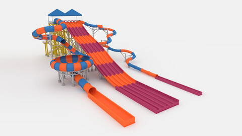 3D Model Waterpark Slide 10