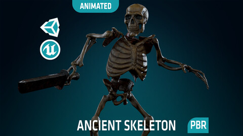 Skeleton Undead Warrior Ancient - Rigged - Animated - Textured PBR - Game Ready