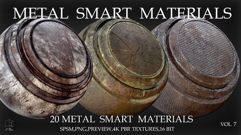20 METAL SMART MATERIALS & PBR TEXTURES-VOL 7