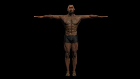 3D Digital Character Model | African American Man | Fully Rigged | Blender C4D Unreal Engine