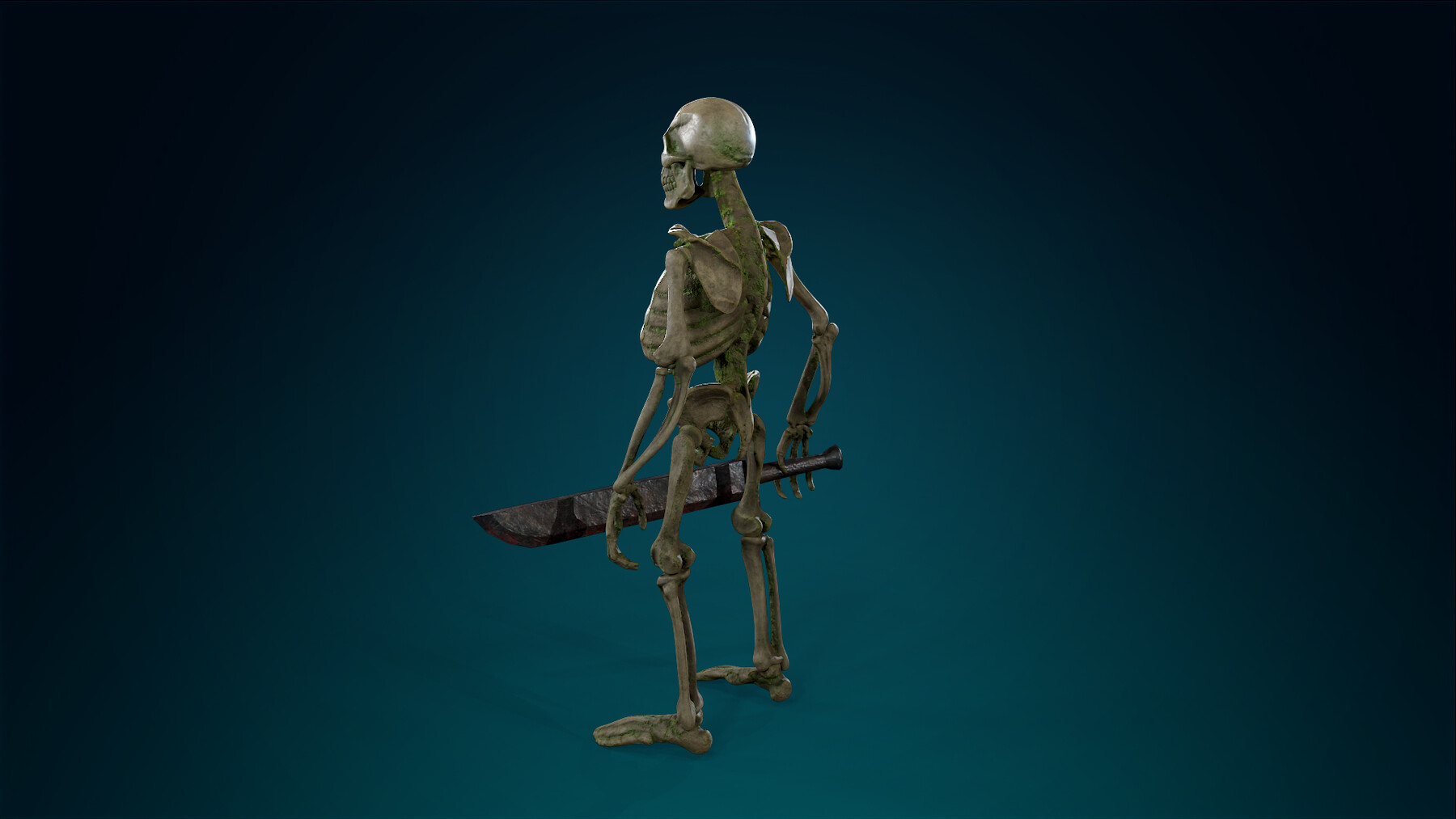 3D model Reaper cloak with skeletons VR / AR / low-poly