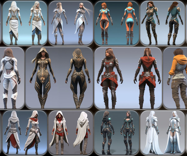 Artstation - 200 Feminine Oracle Outfit Reference Pack 