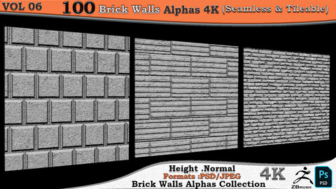 100 Alpha Brick-WALL-Seamless-Vol6-4K