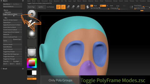 ZBrush Macro - Toggle PolyFrame Modes