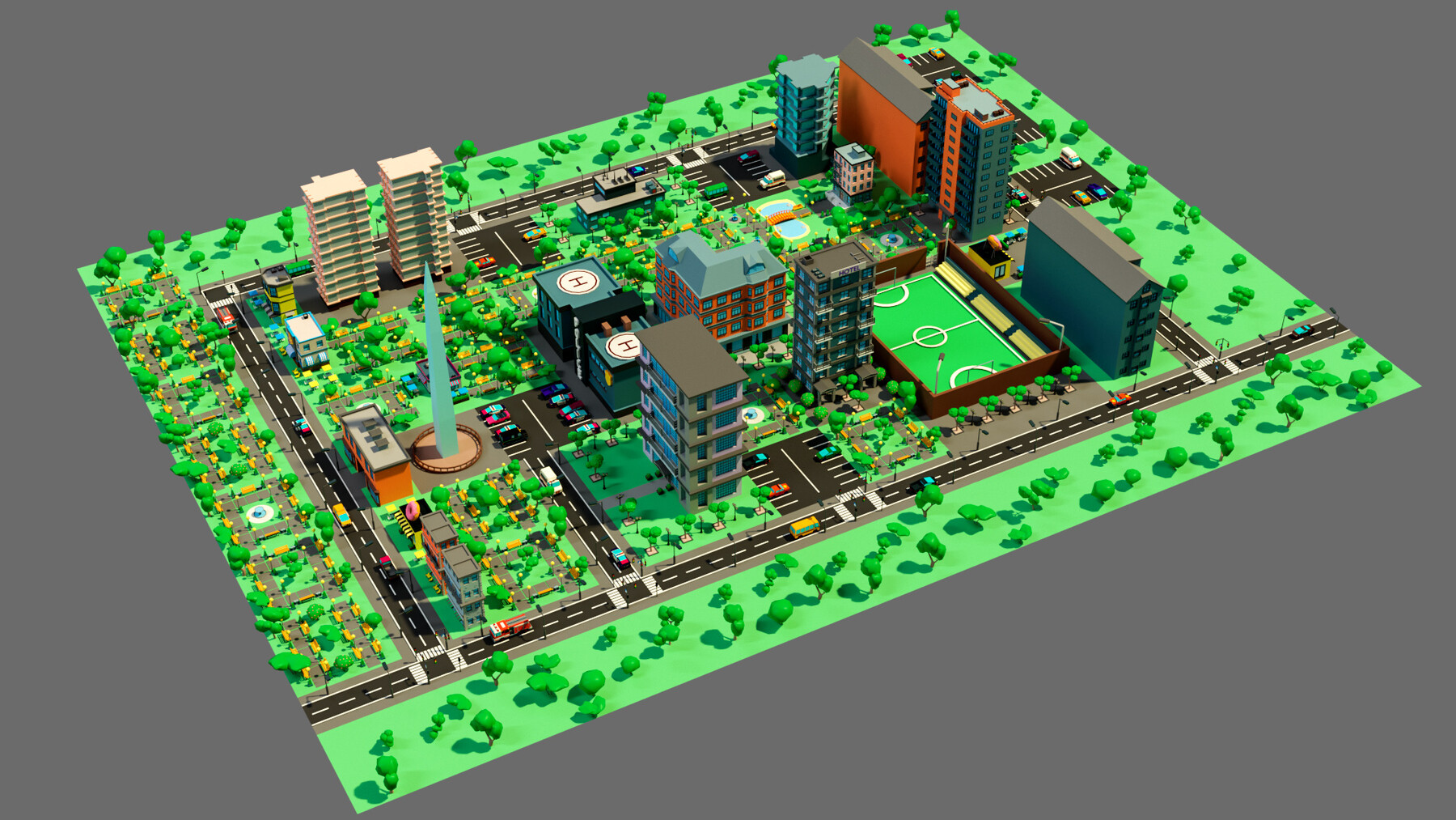 ArtStation - Low poly city | Game Assets