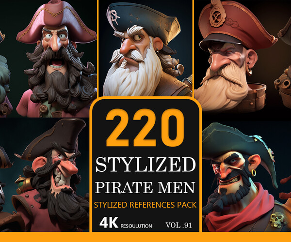 ArtStation - Stylized Pirate Props-4K-Stylized References Pack