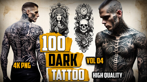 100 Dark Tattoo (PNG Files)-4K- High Quality - Vol 04