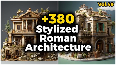 +380 Stylized Roman Architecture Concept (4k) | Vol_49