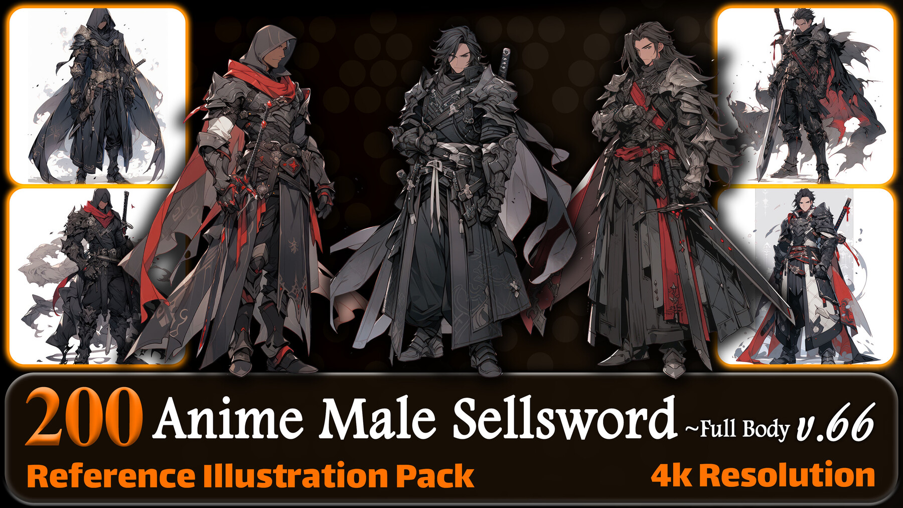 Amelie Anime - 200 Anime Male Sellsword (Full Body) Reference Pack | 4K ...