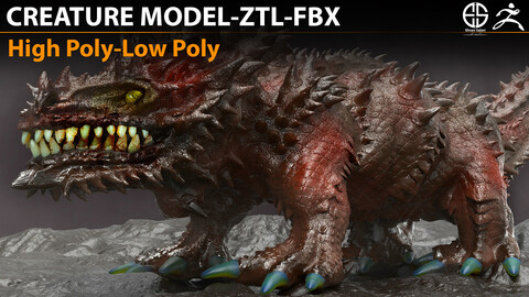 ZBrush Creature Model-Animal Concept-FBX-ztl