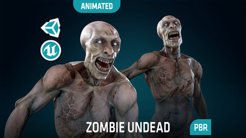 Zombie Undead - Rigged - Animated - Game Ready Lowpoly 3D model