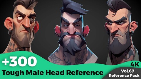 +300 Tough Male Head Reference(4k)