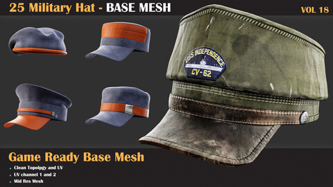 25 Military hat BASE MESH - VOL 18