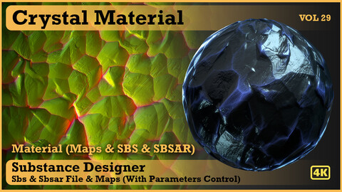 Crystal material - VOL 29 - Maps & SBS & Sbsar