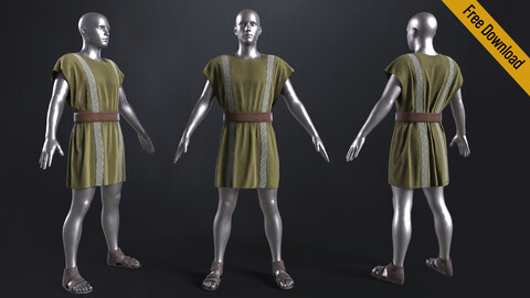 Free 3D medieval clothes and shoes (Historical Outfit)