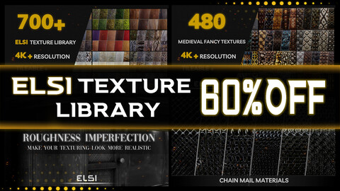Elsi Studio Textures Bundle - 60% Discount Over 2000 4k And Seamless PBR Textures + Substance Material - Fantasy And Realistic + Roughness Maps