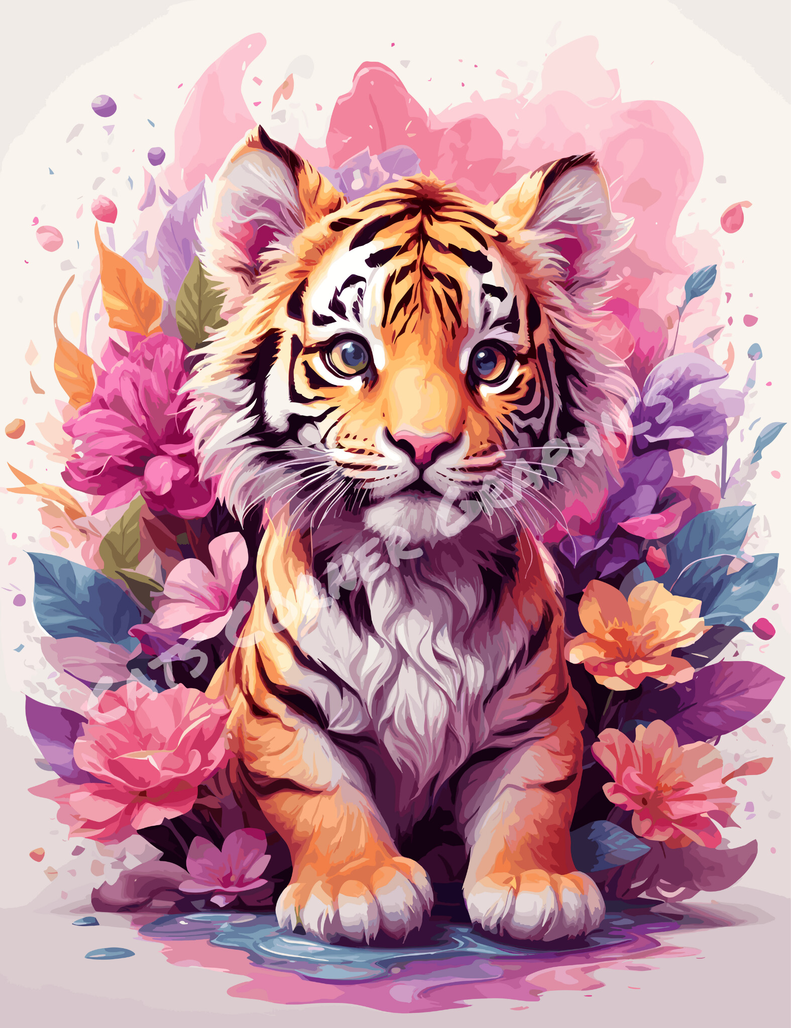 ArtStation - Floral Tiger SVG Bundle | Artworks