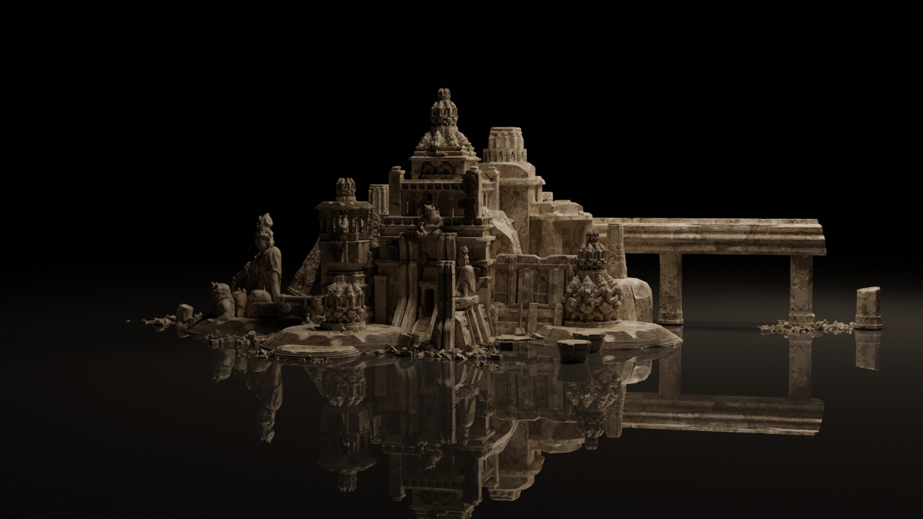 ArtStation - Ancient Temple 3.0 | Old ruins of the temple | 3D Kitbash ...