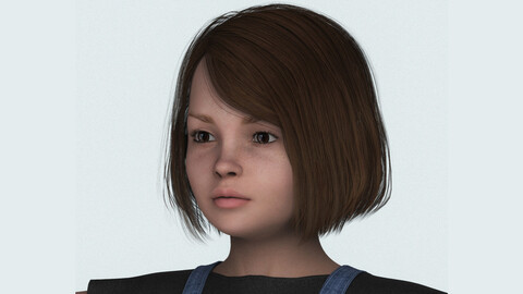 Beautiful Little Child Girl 3D Model