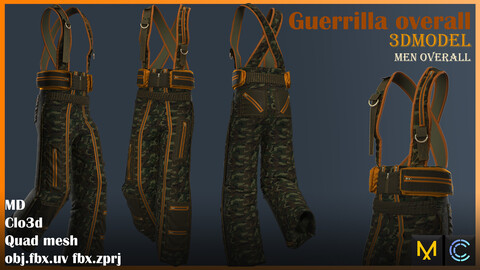 guerrilla overall. zprj.obg.fbx.uvfbx. quad mesh