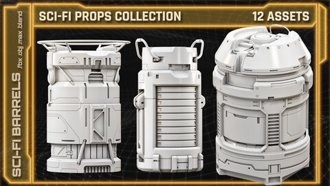 SCI-FI Props Collection BARRELS