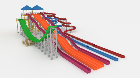 3D Model Waterpark Slide 12