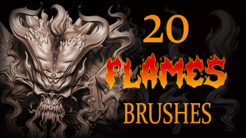 Zbrush + Blender 20 Flames Brushes