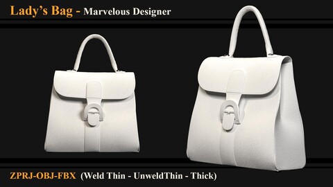 Lady's Bag (Marvelous Designer / Clo3d) (ZPRJ+FBX+OBJ)