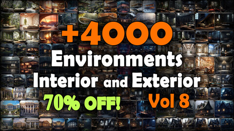 4000 Environments (Interior and Exterior) Reference Pack | MEGA Bundle | 4K | v.8
