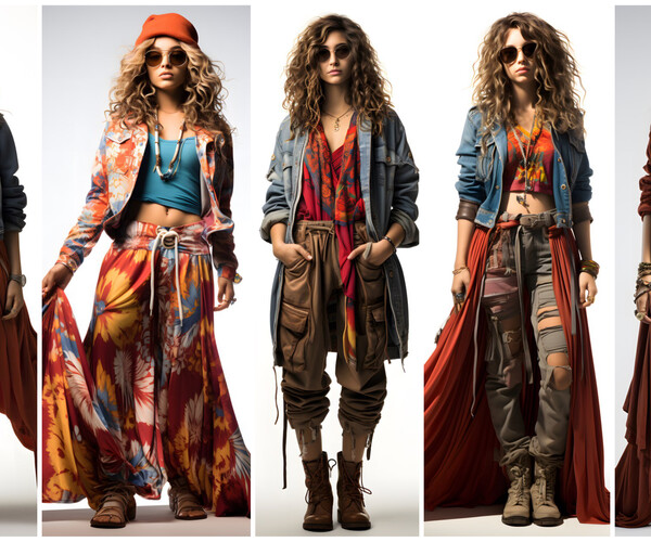 ArtStation - 390 Hippy Fashion dress Concept(4k)
