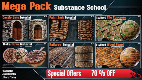 Mega Pack Substance School +1000 min Tutorial ( Over 70 % OFF ) - 6 in 1