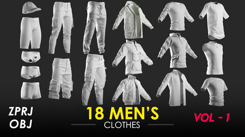 18 Men's Clothes - VOL 1 - Marvelous / CLO Project file