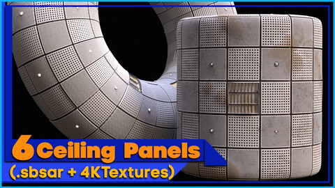 6 Ceiling Panels (.sbsar + 4K Textures)