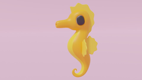 Cartoon Seahorse 3D model