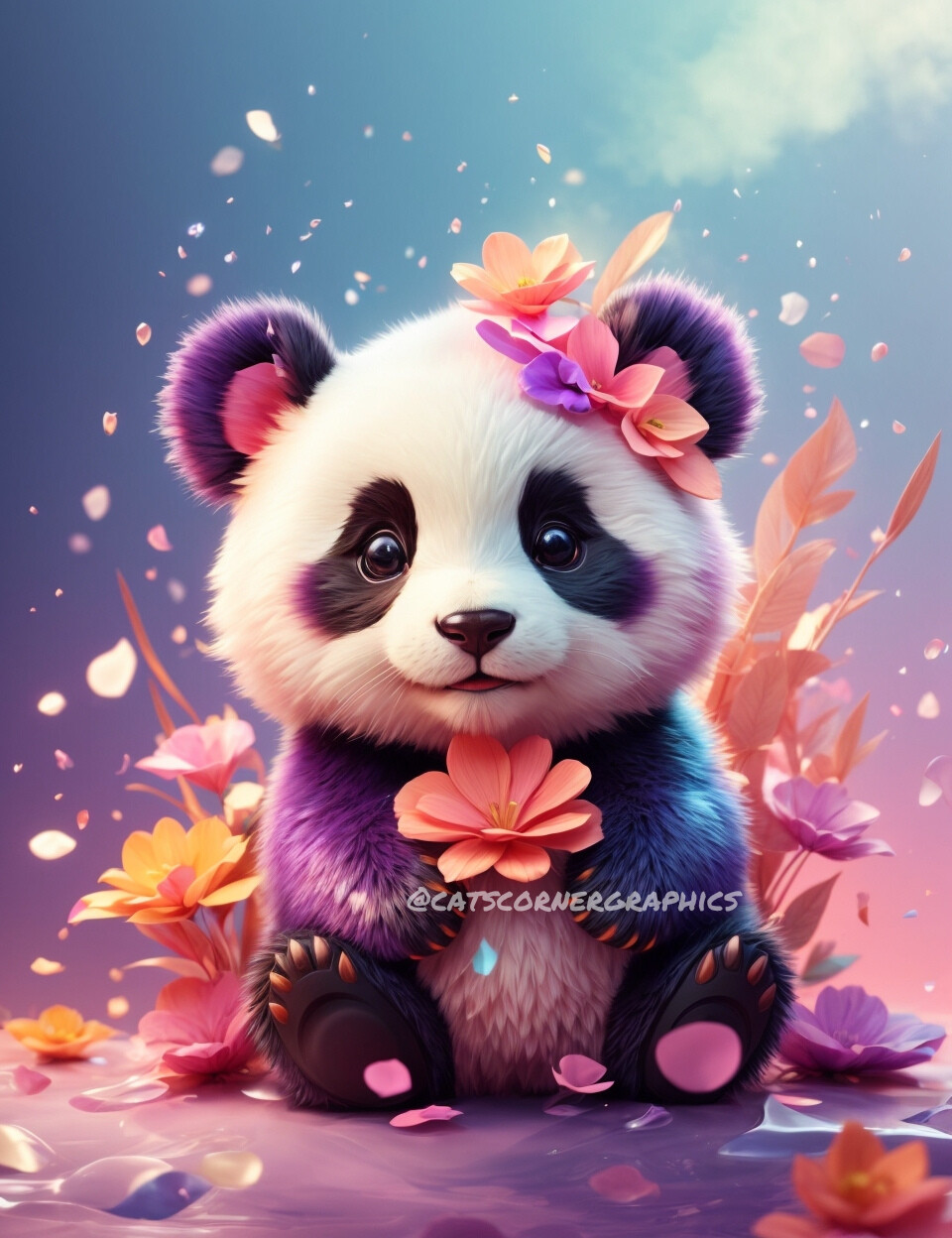 ArtStation - Floral Panda SVG Bundle | Artworks