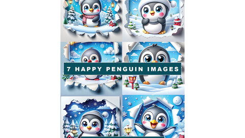 HAPPY PENGUIN Background Graphic + DALLE Prompt