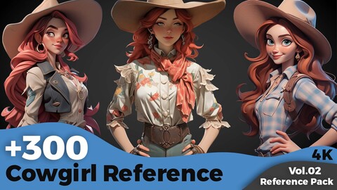 +300 Cow Girl References (4k)