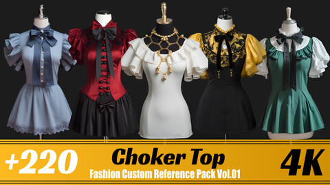 +220 Fantasy Choker Custom | 4K | Fashion Custom Reference Pack Vol.01