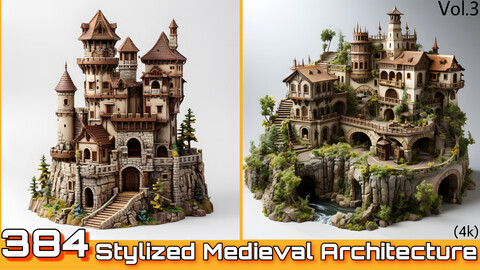 384 Stylized Medieval Architecture Concept(4k)