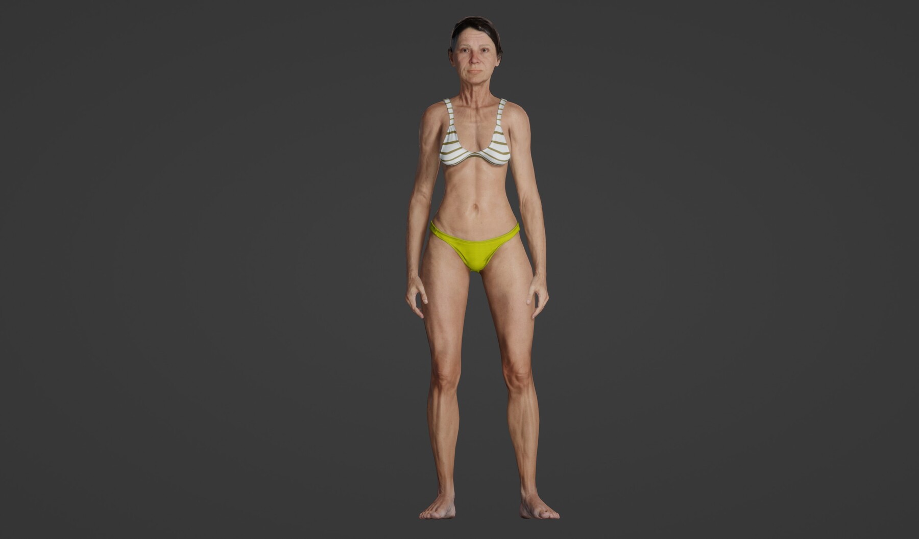 ArtStation - Realistic 3D Model of a Vibrant 70-Year-Old Woman in a  Swimsuit